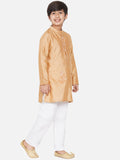 Beige Embroidered Kurta