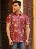 Maroon Ethnic Motifs Shirt