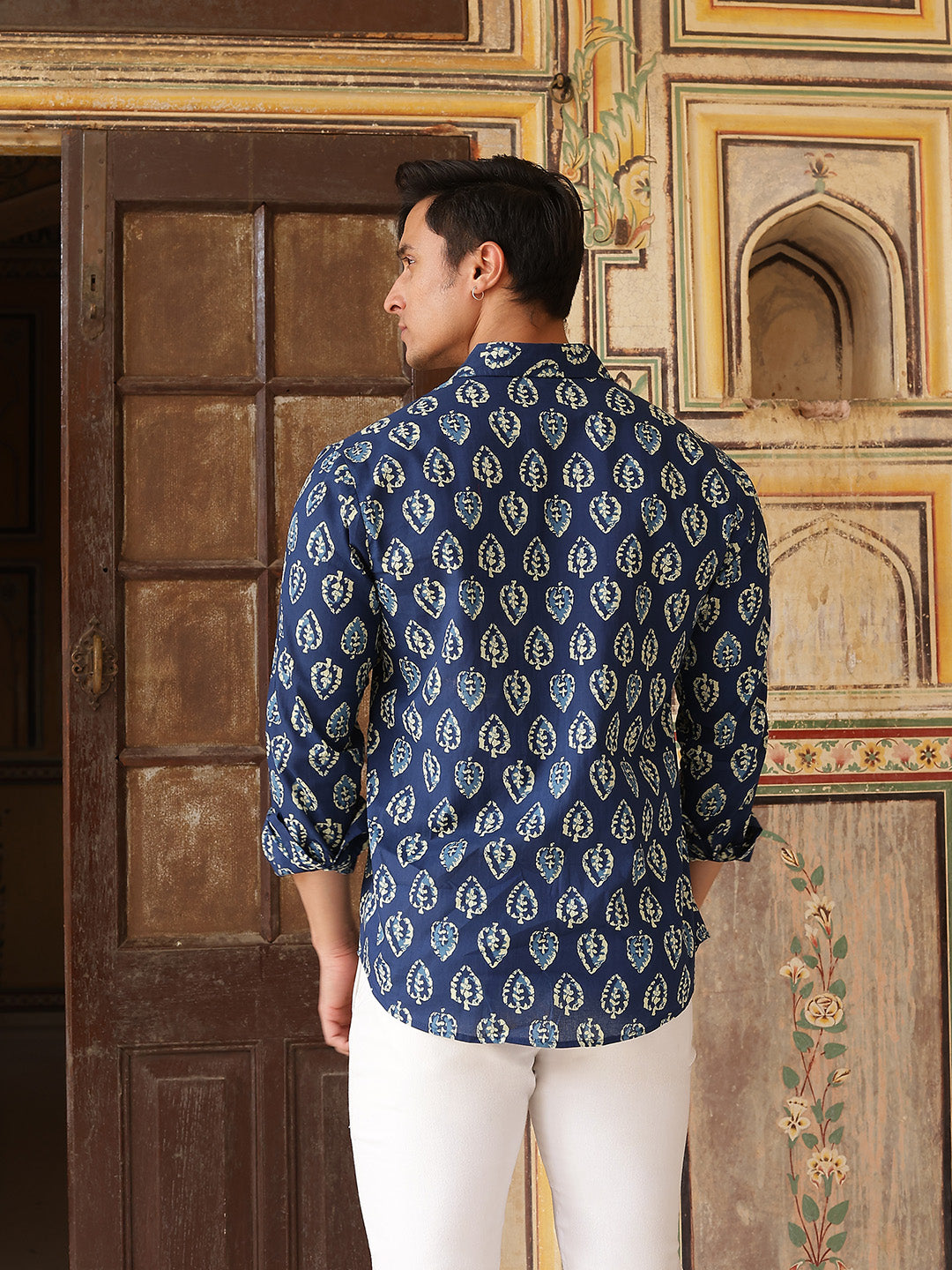 Blue Ethnic Motifs Shirt