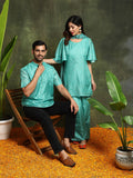 Green Bandhani Print Couple Combo