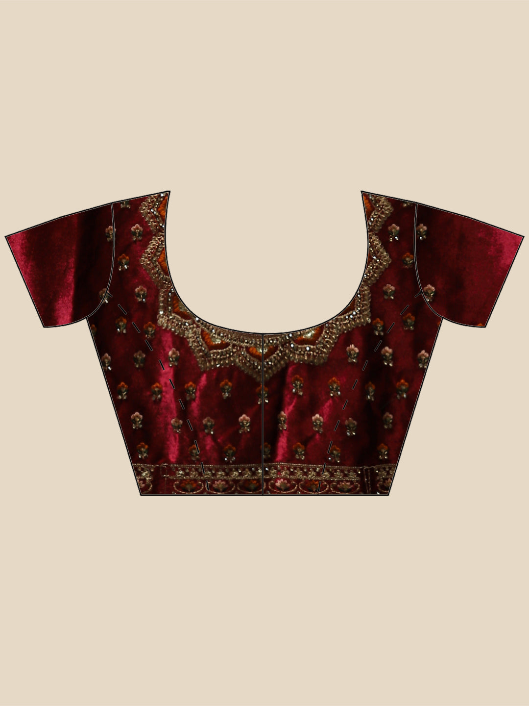 Maroon Embroidered Lehenga Choli With Dupatta