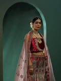 Maroon Embroidered Lehenga Choli With Dupatta