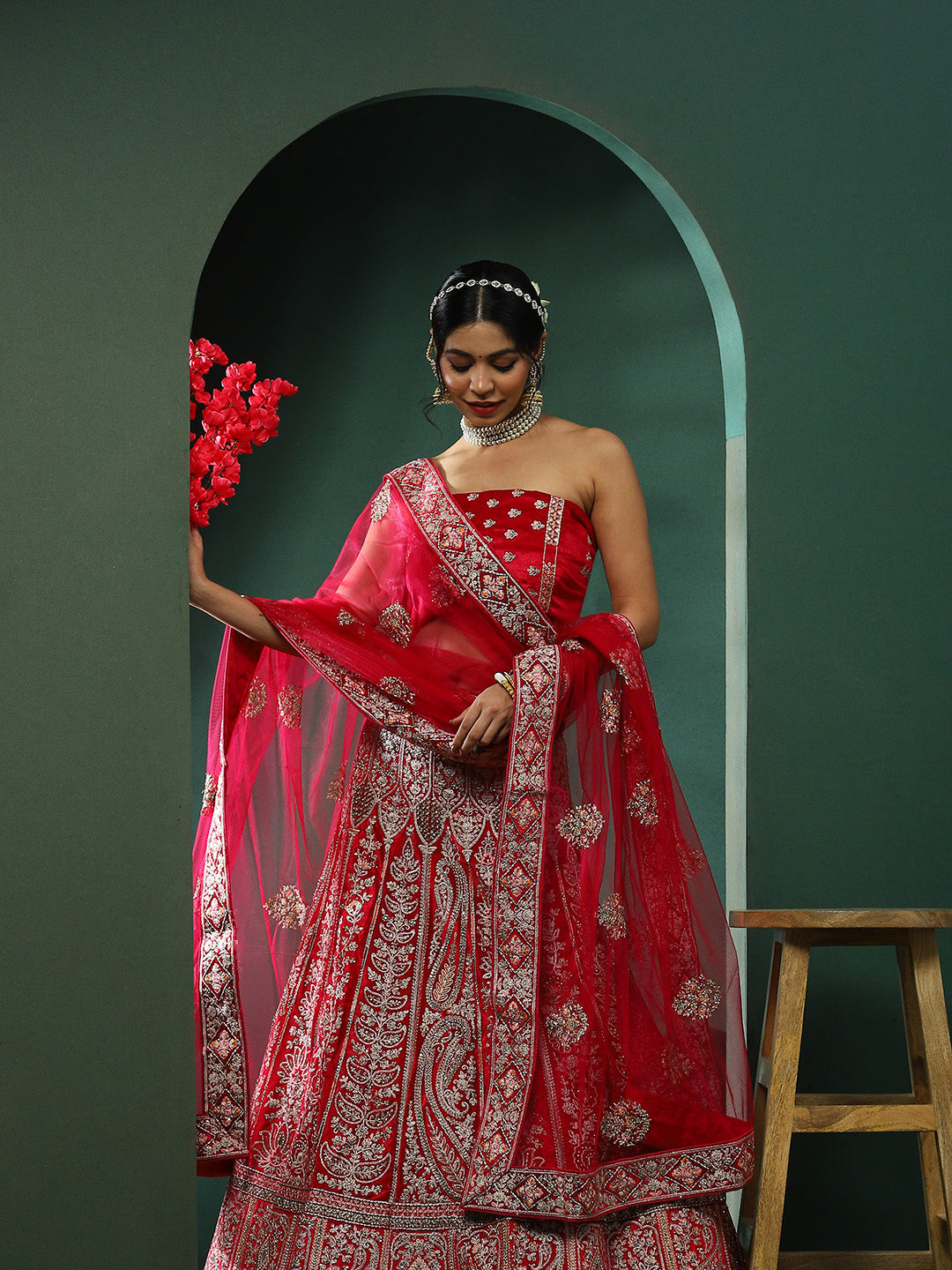 Pink Embroidered Lehenga Choli With Dupatta