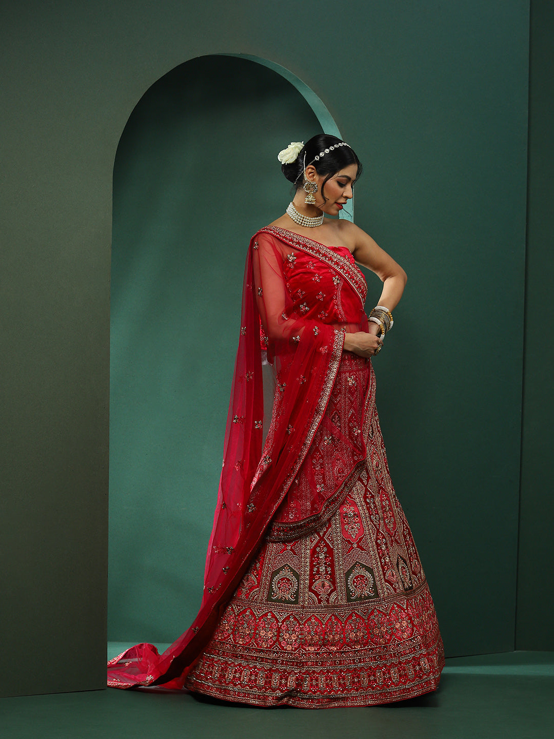 Pink Embroidered Lehenga Choli With Dupatta