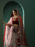 Maroon Embroidered Lehenga Choli With Dupatta