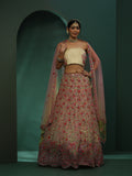 Cream Embroidered Lehenga Choli With Dupatta