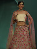 Cream Embroidered Lehenga Choli With Dupatta