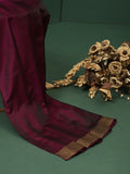 Burgundy Jacquard Saree With Stone Work