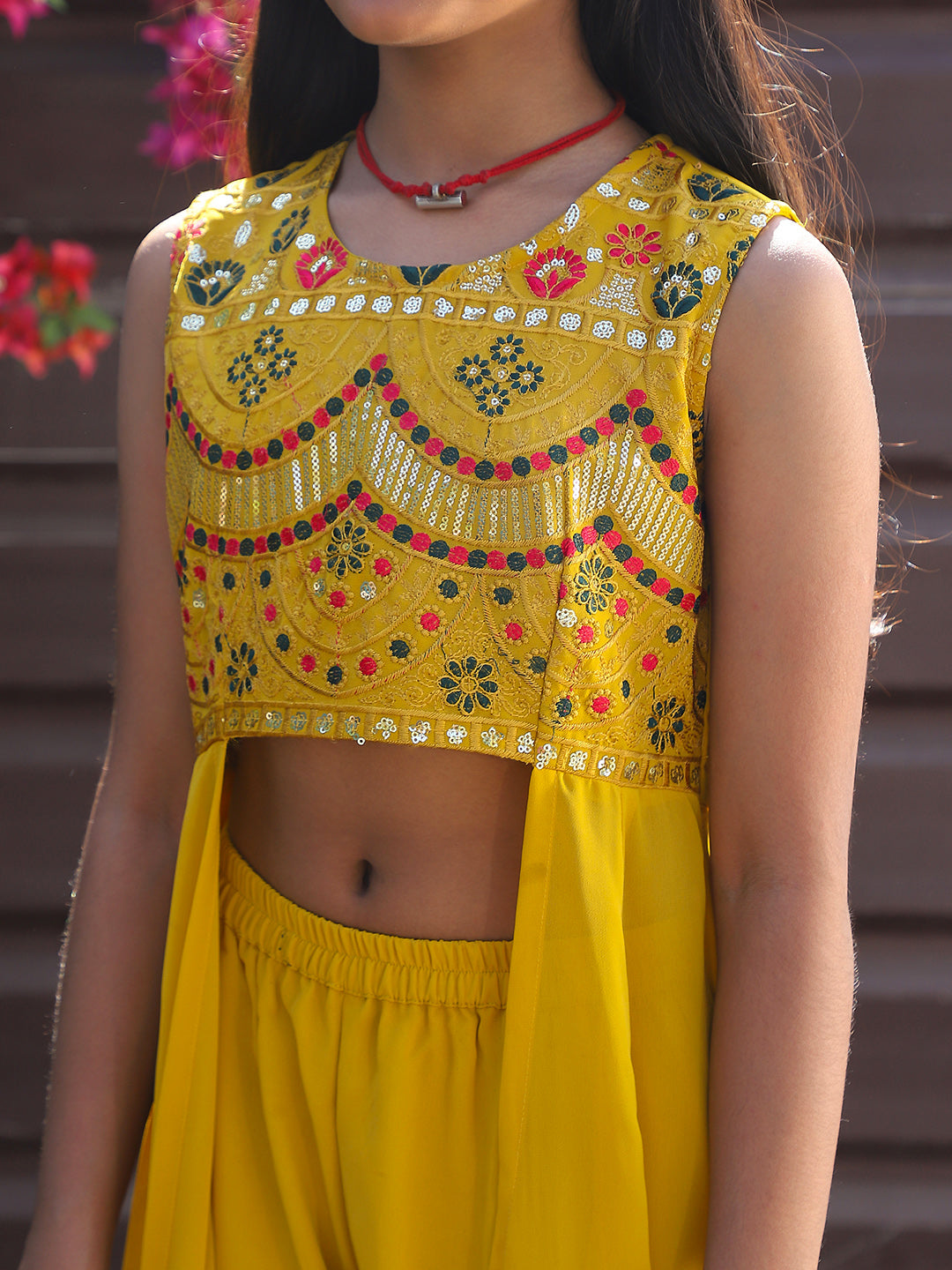 Yellow Sequinned Clothing Set
