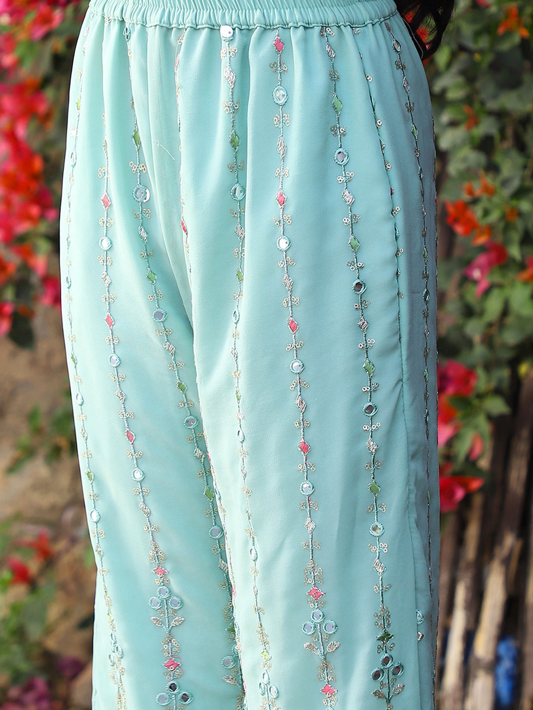Mint Green Embroidered Clothing Set