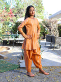 Orange Lurex Pakistani Kurta Patiala