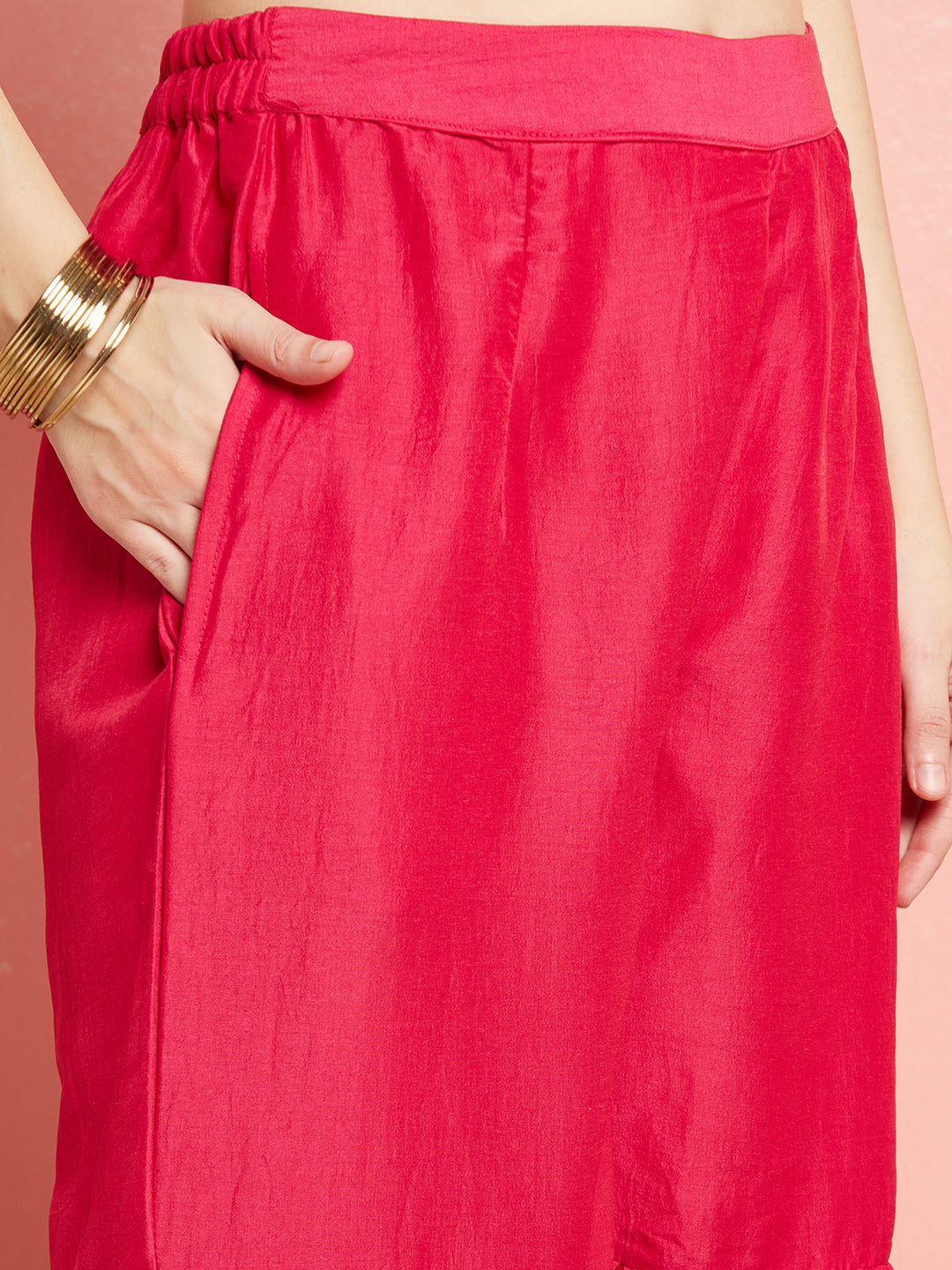 Pink Sequin Kurta With Sharara