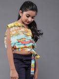 Multicolor Boat Print Top