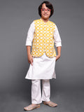 Yellow Embroidered Nehru Jacket