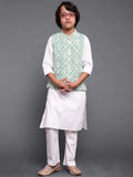 Green Embroidered Nehru Jacket