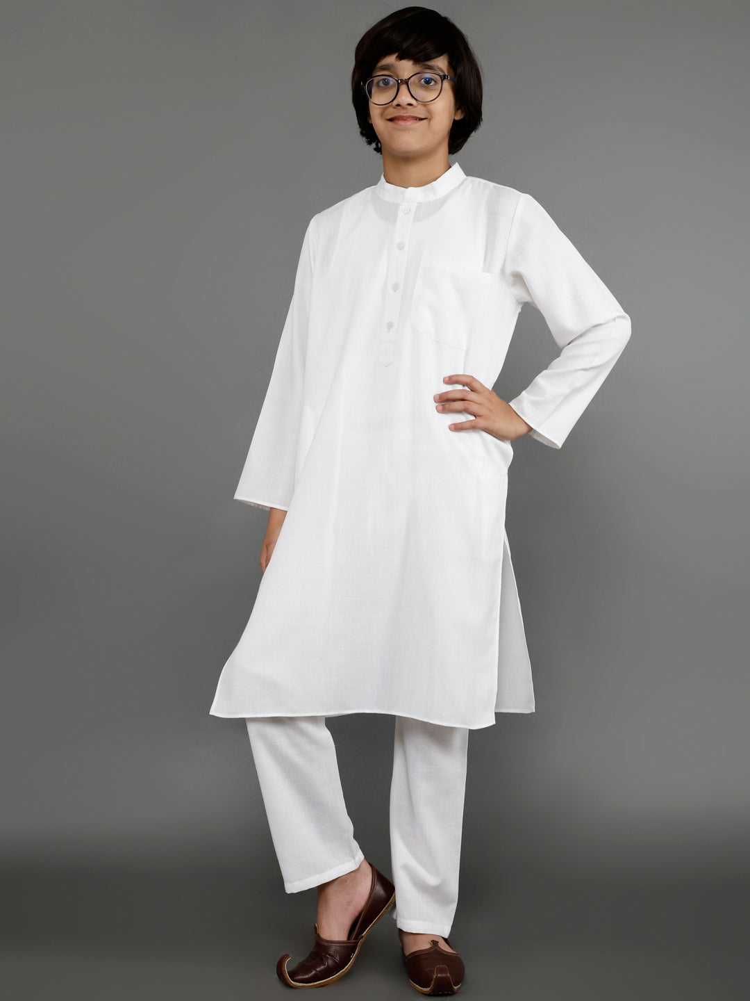 White Kurta Pant With Nehru Jacket