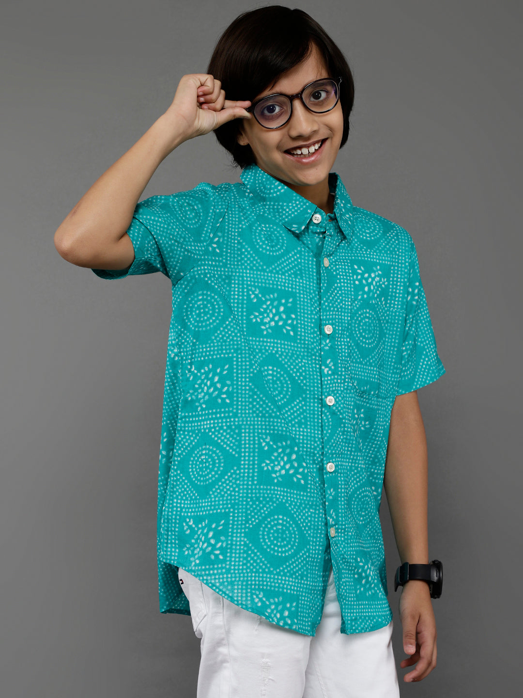 Blue Bandhani Print Shirt