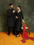 Black Embroidered Couple Combo Set