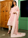 Pink Woven Designed Kurta Pant With Dupatta