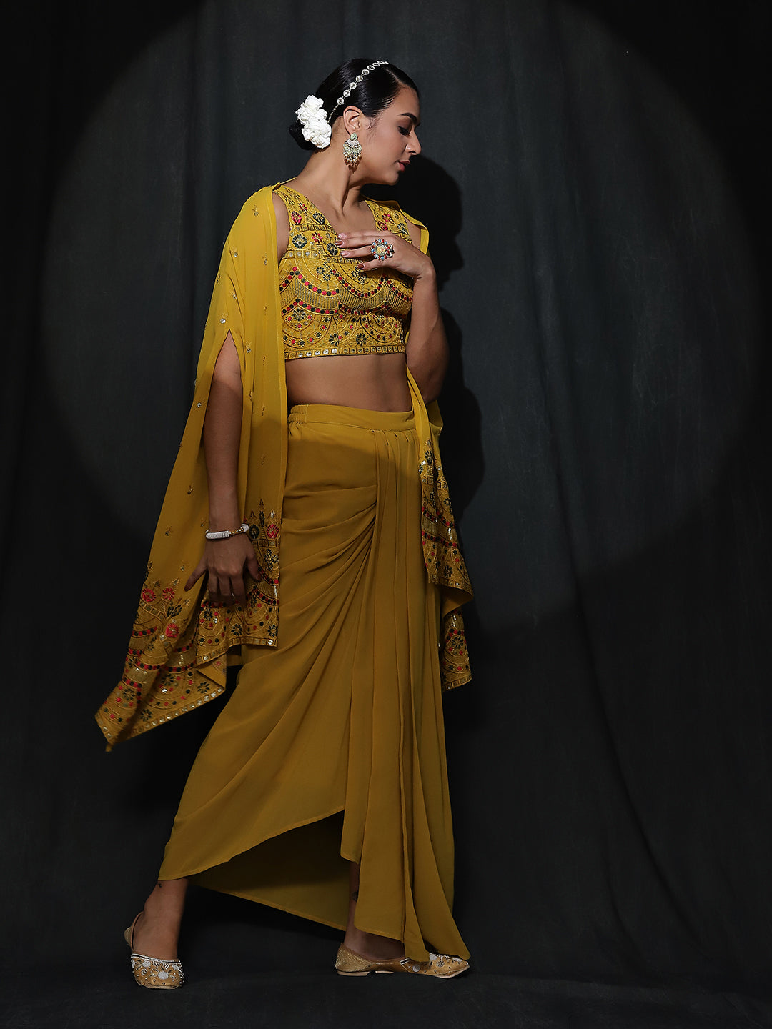 Yellow Embroidered Co-Ords Set