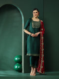 Green Kurta Pant With Gota Work Dupatta