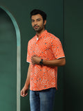 Peach Bandhani Print Shirt