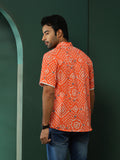 Peach Bandhani Print Shirt