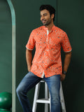 Peach Bandhani Print Shirt