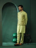 Green Kurta Pyjama With Bandhani Print Nehru Jacket