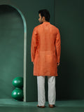 Orange Digital Print Long Kurta