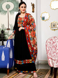 Black Printed Nyra Cut Kurta with Palazzo