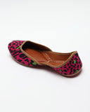 Magenta & Black Animal Print Handcrafted Mojaris