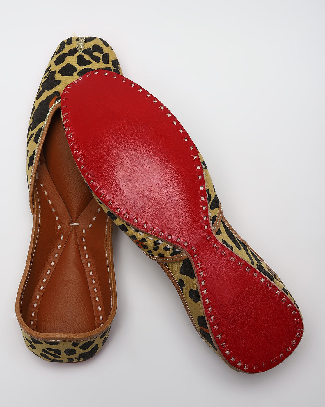 Yellow & Black Animal Print Handcrafted Mojaris