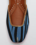 Blue Striped Handcrafted Mojaris