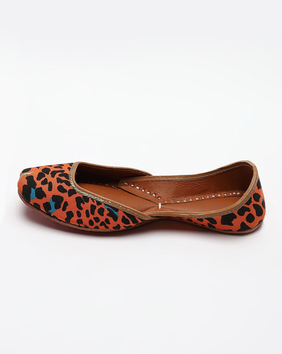 Orange & Black Animal Print Handcrafted Mojaris