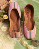 Pink Striped Handcrafted Mojaris